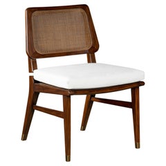 70s Inspired Gironde Chair, Wooden Frame with Double Caned Back and Pointed Legs