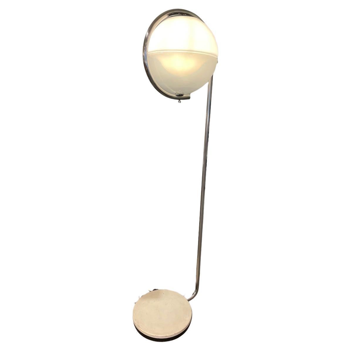 70s Iron and Glass Floor Lamp