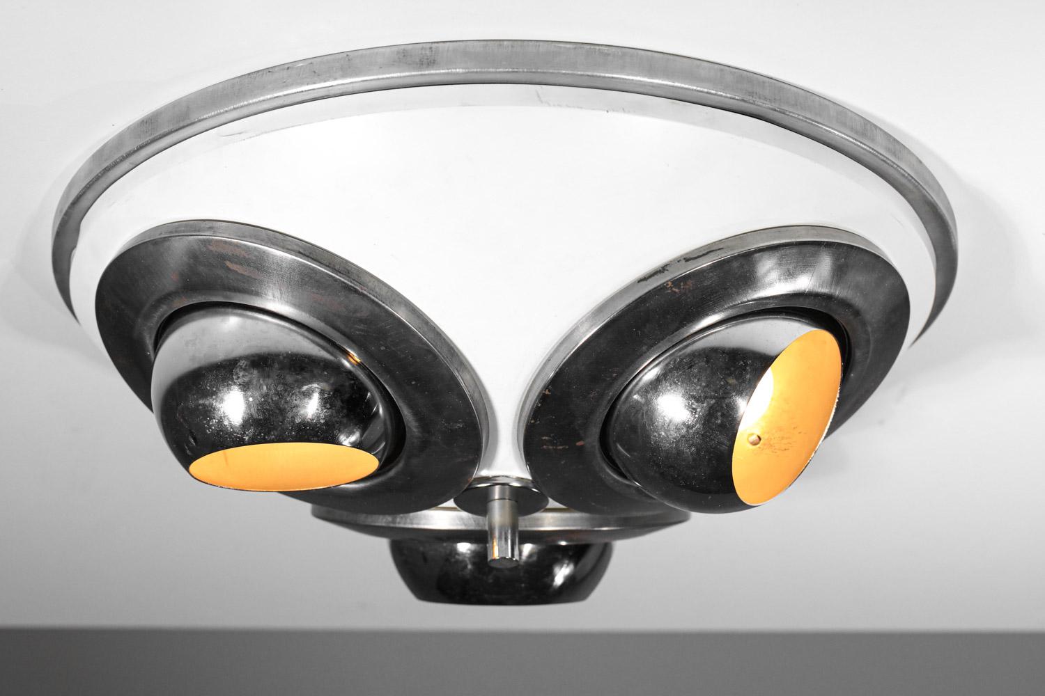Plafón italiano años 70 metal cromo focos orientables Metal en venta