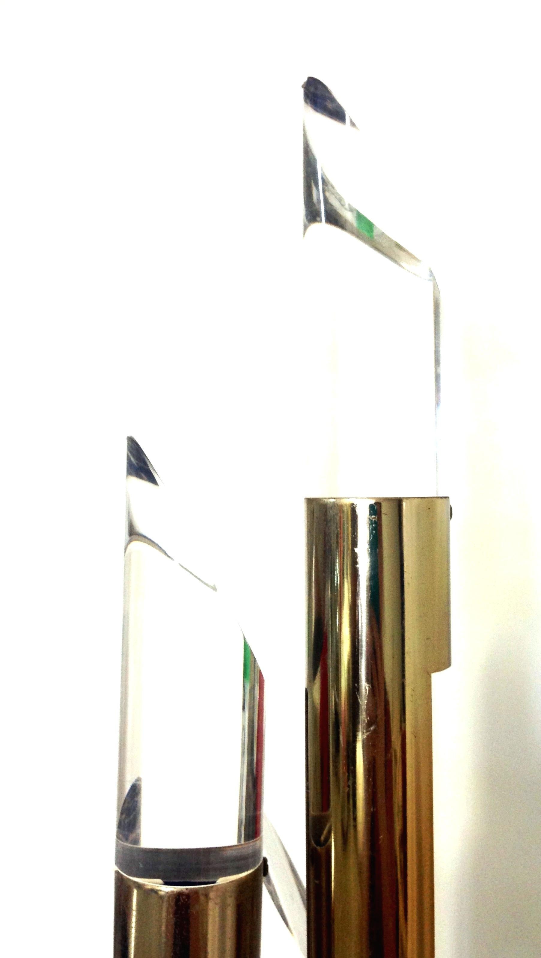 Late 20th Century 70'S Modernist Italian Chrome & Lucite Sphere 3-Light Table Lamp