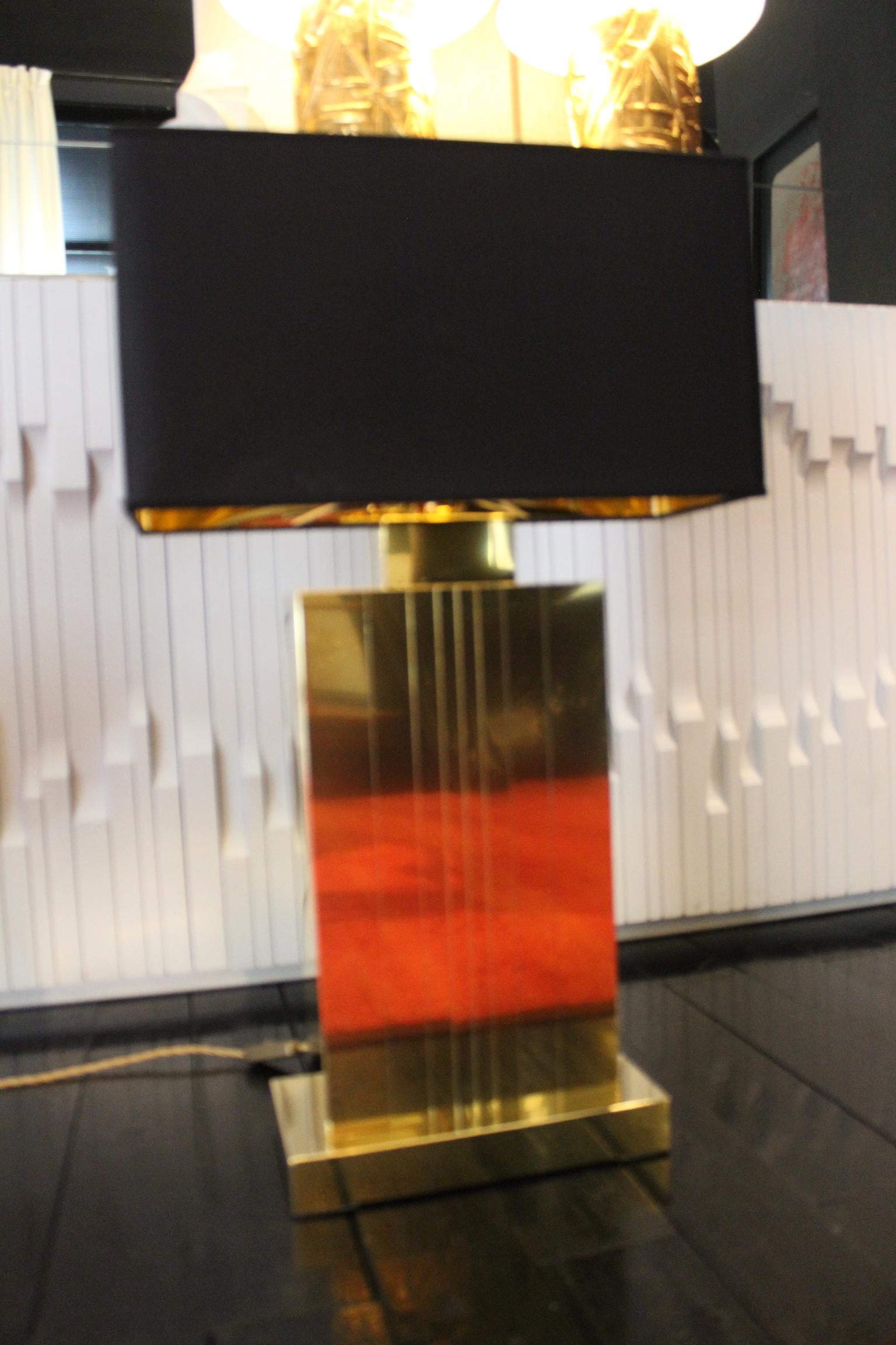 1970s Italian Deco Design Table Lamps Completely in Brass In Excellent Condition For Sale In Milano, IT