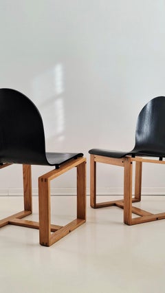 70s Italian Minimalist Bentwood Chairs, Ash and Ebonised 1 of 2