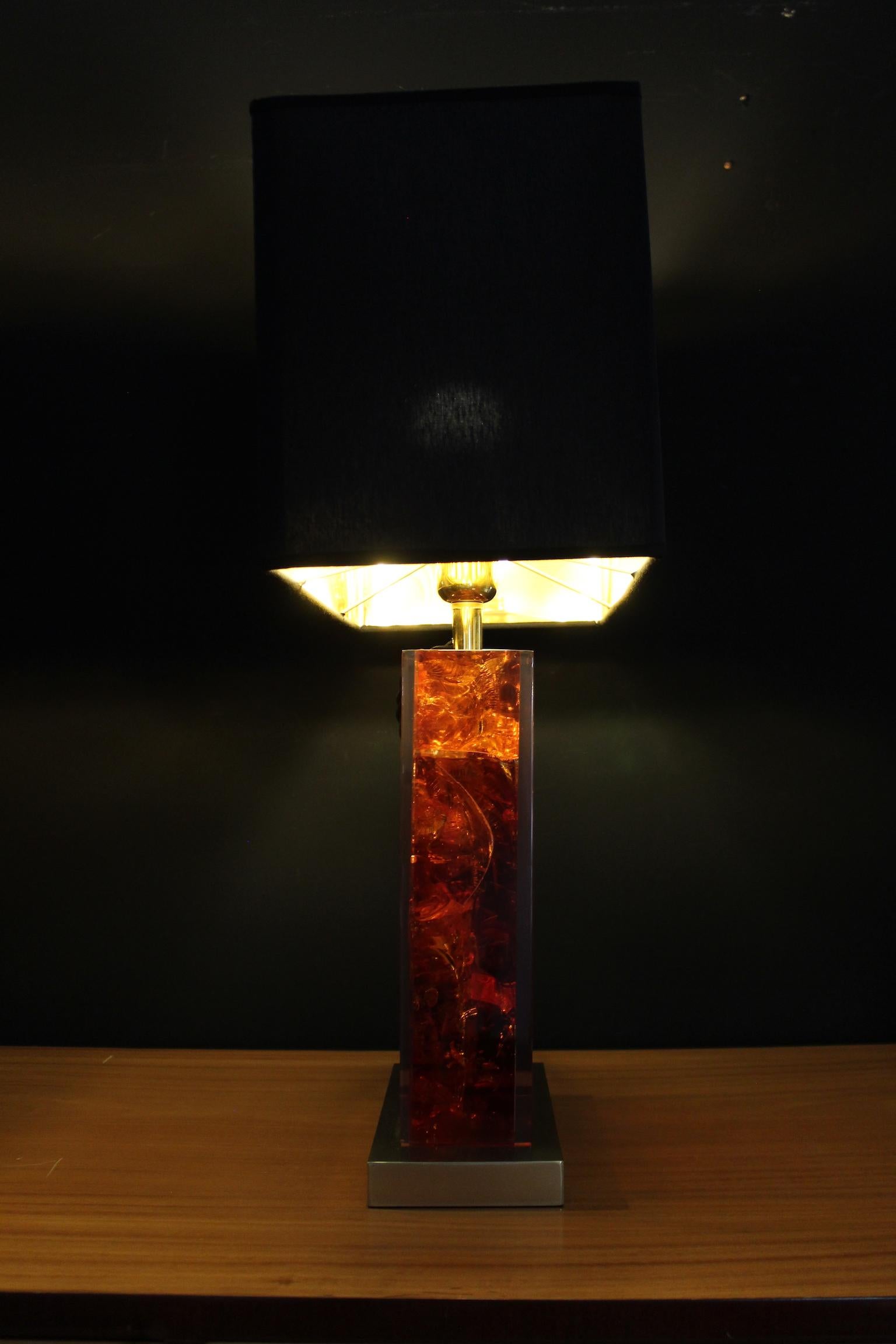 1970s Italian Table Lamps in Resin and Brass Base and Finishes In Excellent Condition In Milano, IT