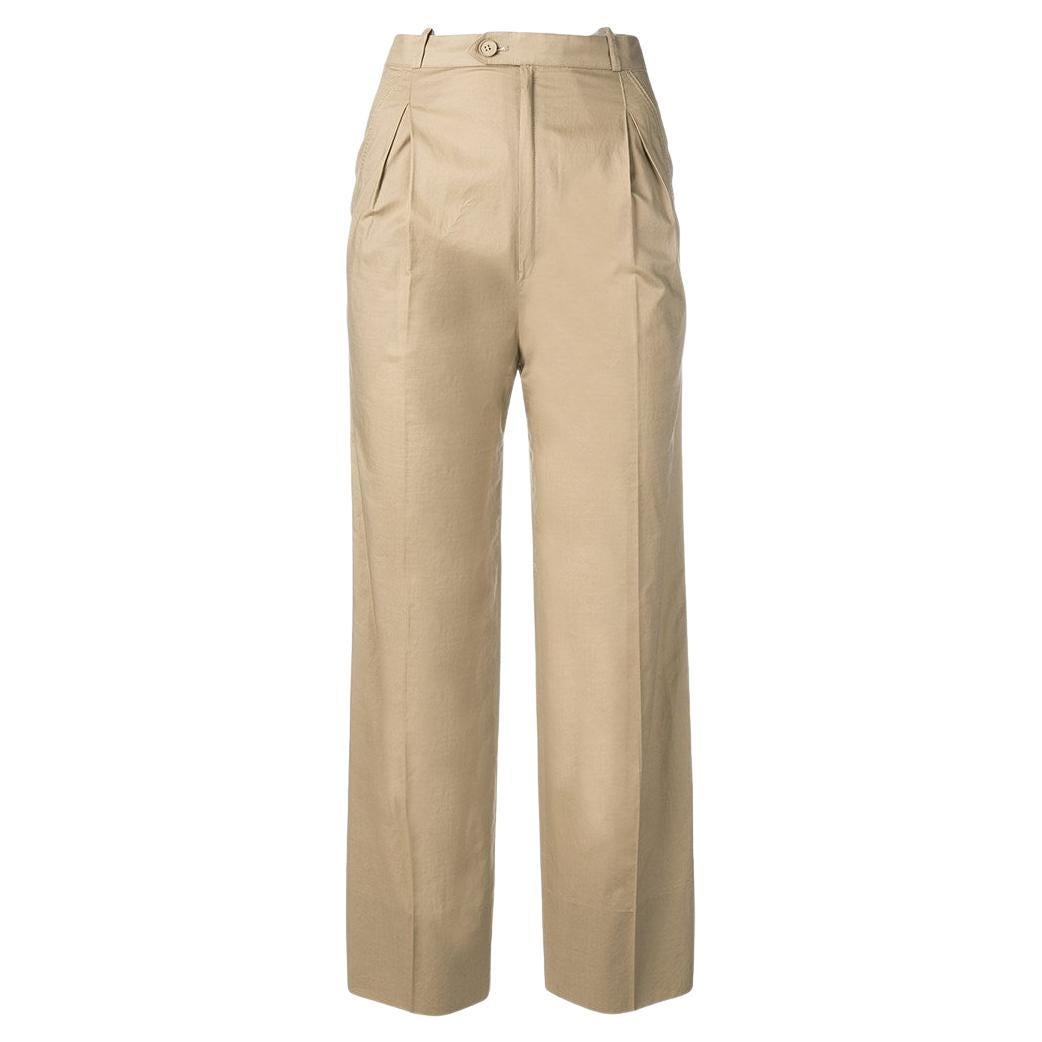 70s Jean-Louis Scherrer beige cotton trousers