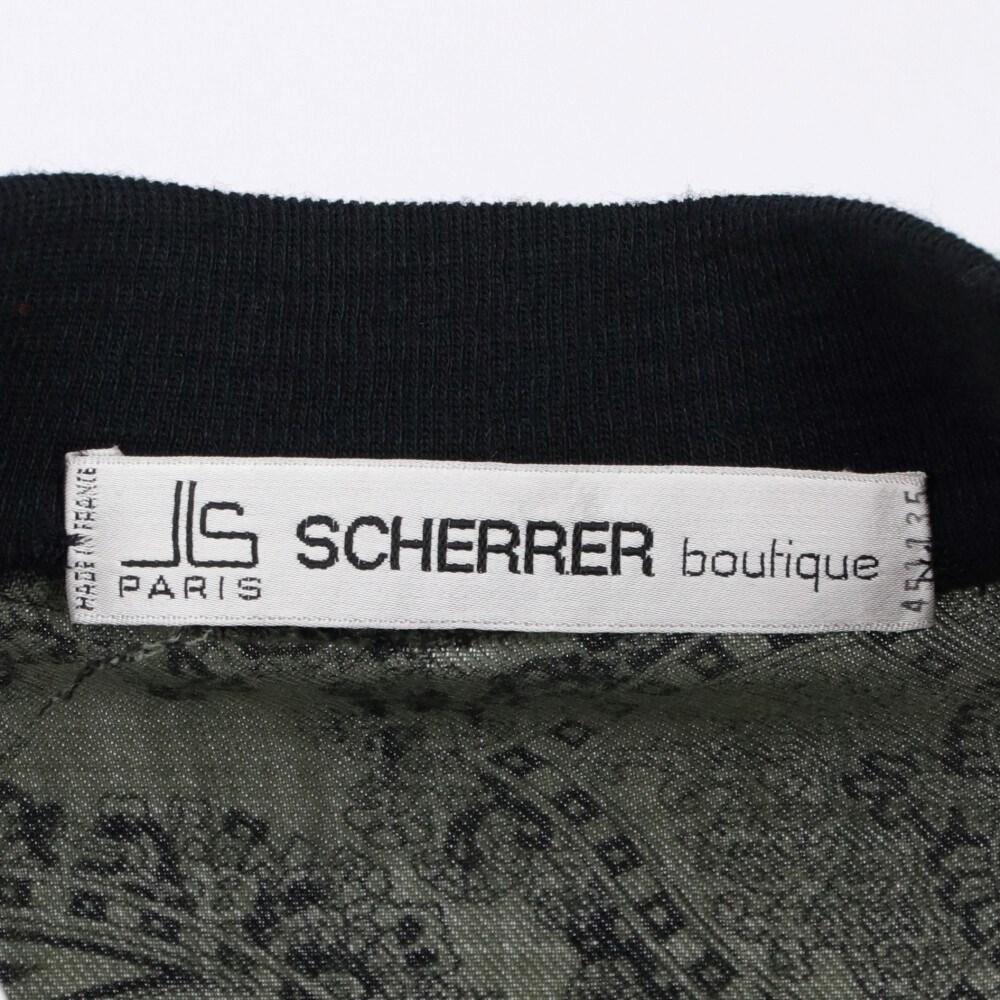 70s Jean-Louis Scherrer green wool sweater with black paisley pattern In Excellent Condition In Lugo (RA), IT