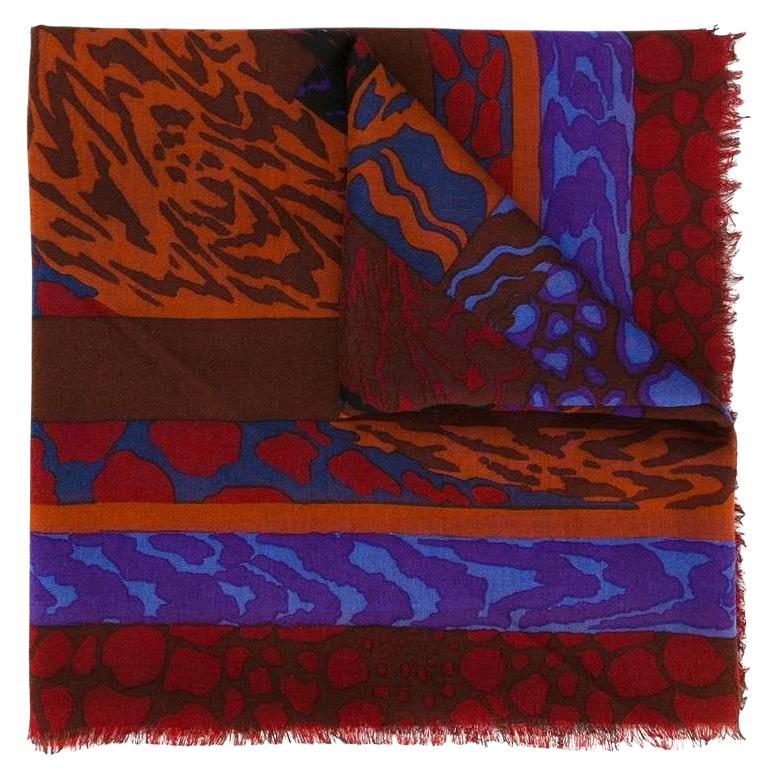 70s Jean Louis Scherrer multicolor silk and cashmere wool foulard