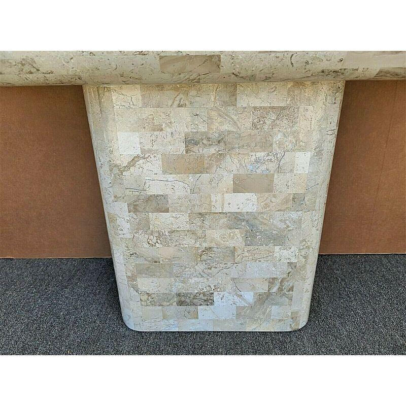 70's Karl Springer Style Tessellated Fossil Stone Console Sofa Table In Good Condition In Lake Worth, FL