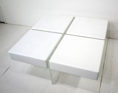 70's Karl Springer Styled Modular Wood Lucite Coffee Table