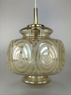 70s Lamp Hanging Lamp Ball Lamp Bubble Brass Glass Space Age Design