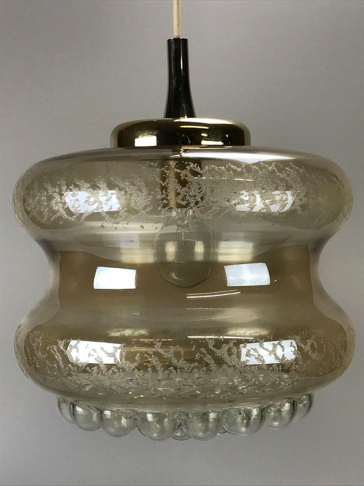 European 70s Lamp Hanging Lamp Ball Lamp Bubble Brass Glass Space Age Design For Sale