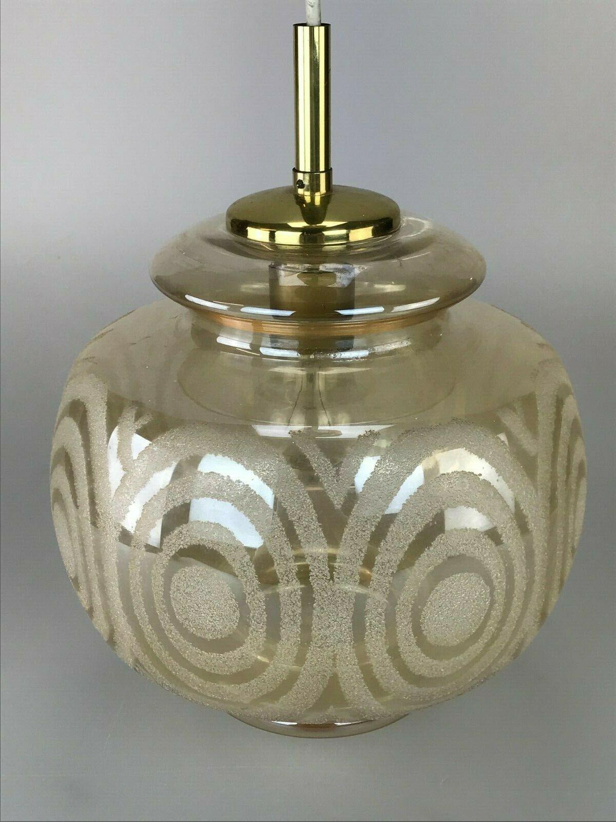 70s Lamp Hanging Lamp Ball Lamp Bubble Brass Glass Space Age Design In Good Condition For Sale In Neuenkirchen, NI