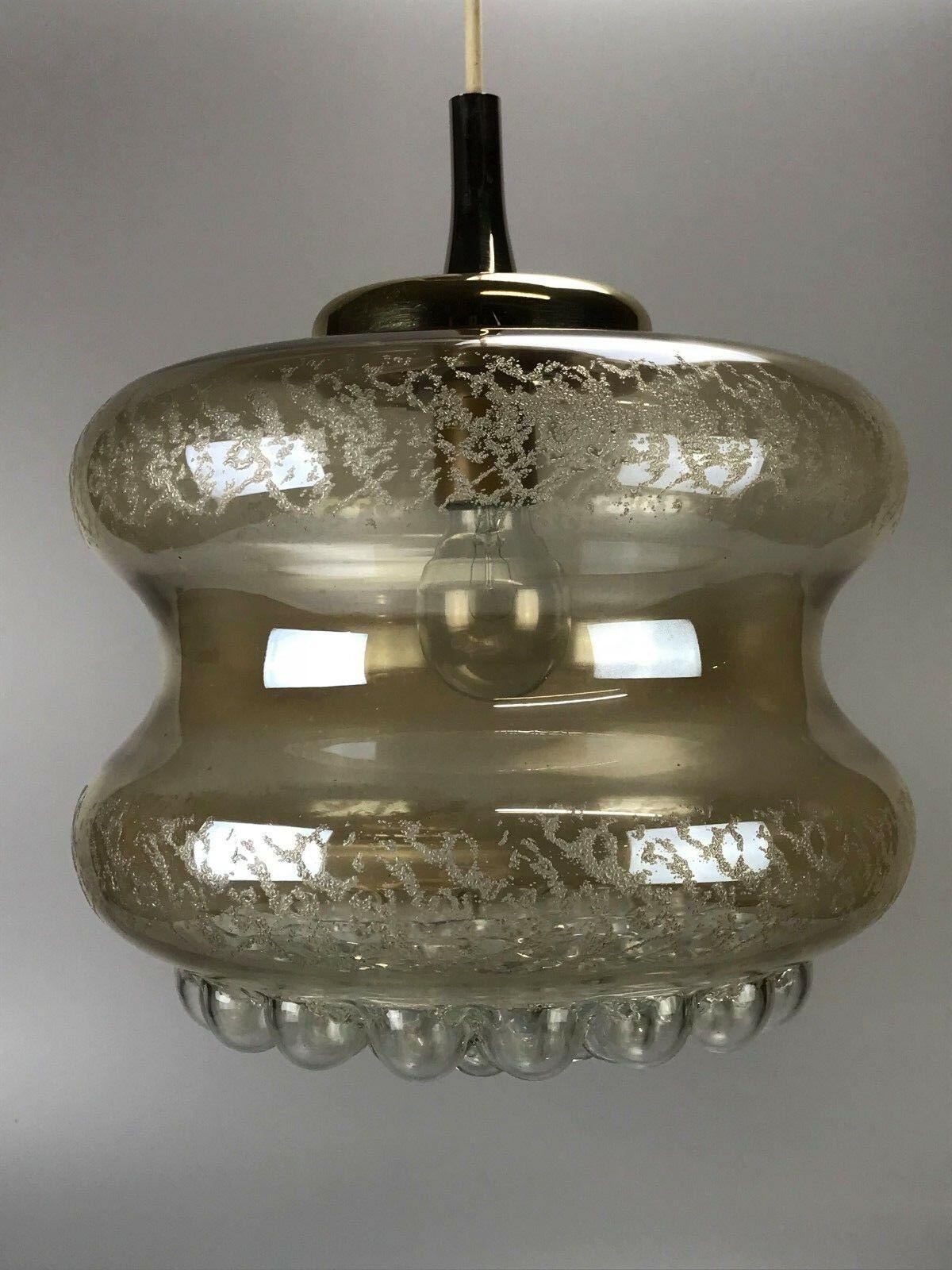 Late 20th Century 70s Lamp Hanging Lamp Ball Lamp Bubble Brass Glass Space Age Design For Sale