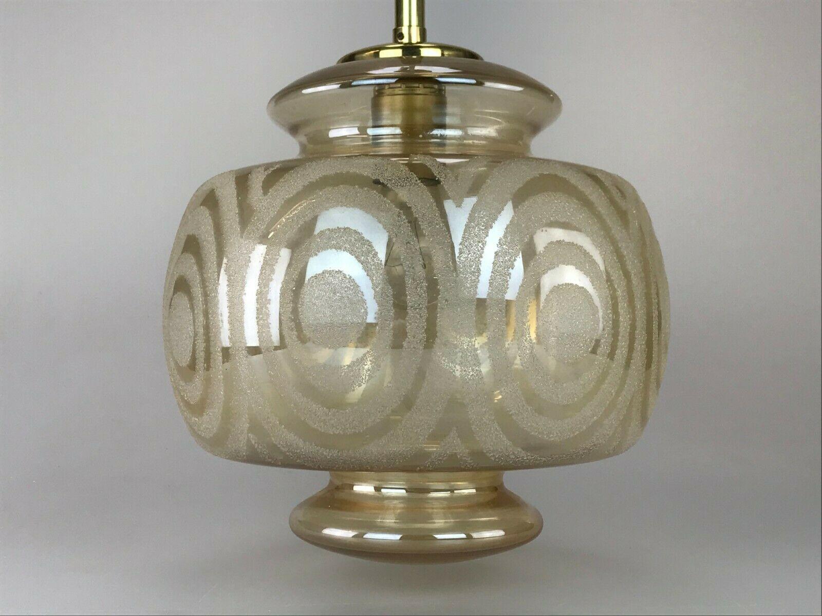 Late 20th Century 70s Lamp Hanging Lamp Ball Lamp Bubble Brass Glass Space Age Design For Sale