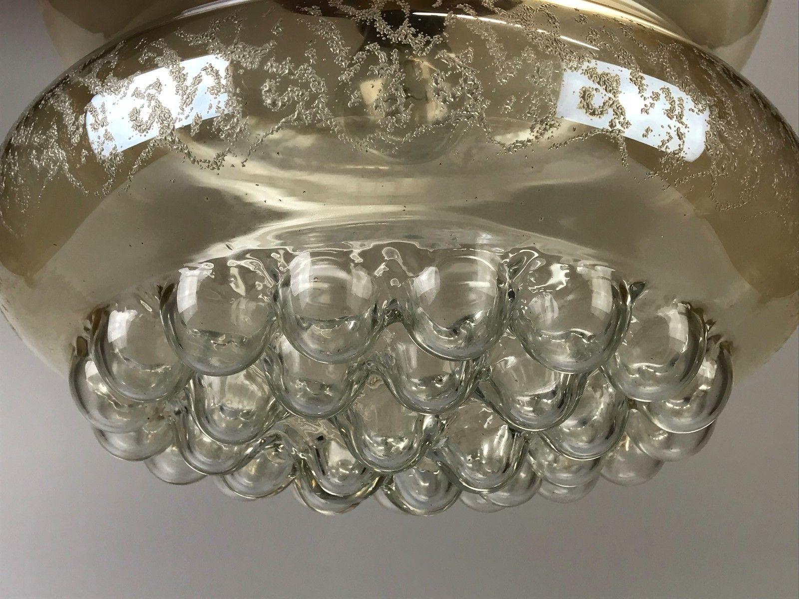 Metal 70s Lamp Hanging Lamp Ball Lamp Bubble Brass Glass Space Age Design For Sale