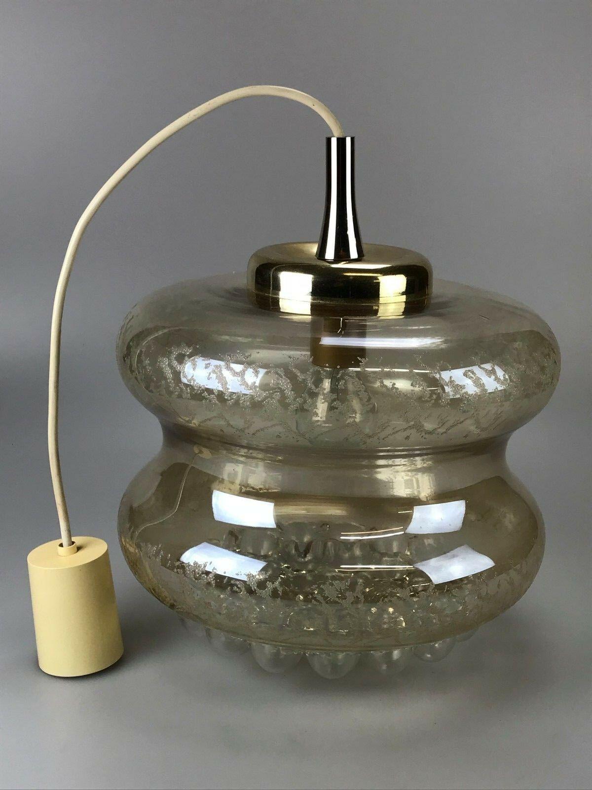 70s Lamp Hanging Lamp Ball Lamp Bubble Brass Glass Space Age Design For Sale 1