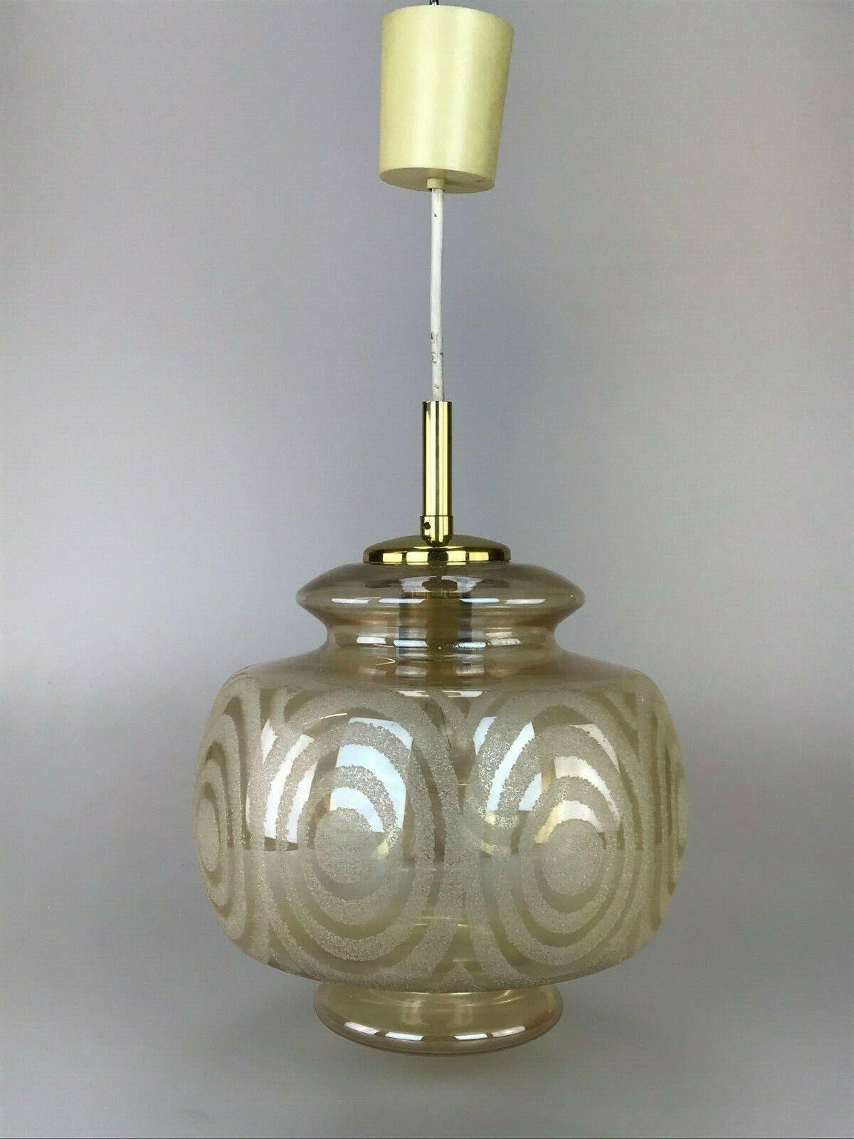 70s Lamp Hanging Lamp Ball Lamp Bubble Brass Glass Space Age Design For Sale 2