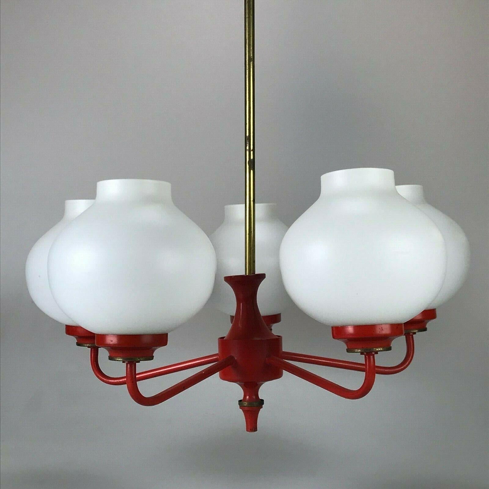 70s Lamp light ceiling lamp chandelier ball lamp space age design

Object: ceiling lamp

Manufacturer:

Condition: good vintage

Age: around 1960-1970

Dimensions:

Diameter = 43cm
Height = 65cm

Other notes:

The pictures serve as