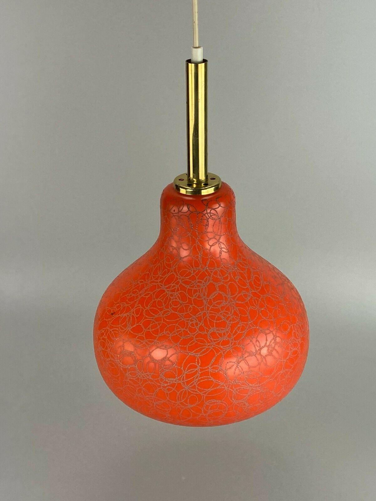 Metal 70s Lamp Light Hanging Lamp Ceiling Lamp Space Age Design Brass Glass