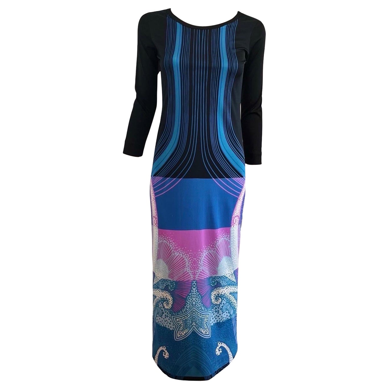 70s Lanvin Psychedelic Ocean Print Maxi