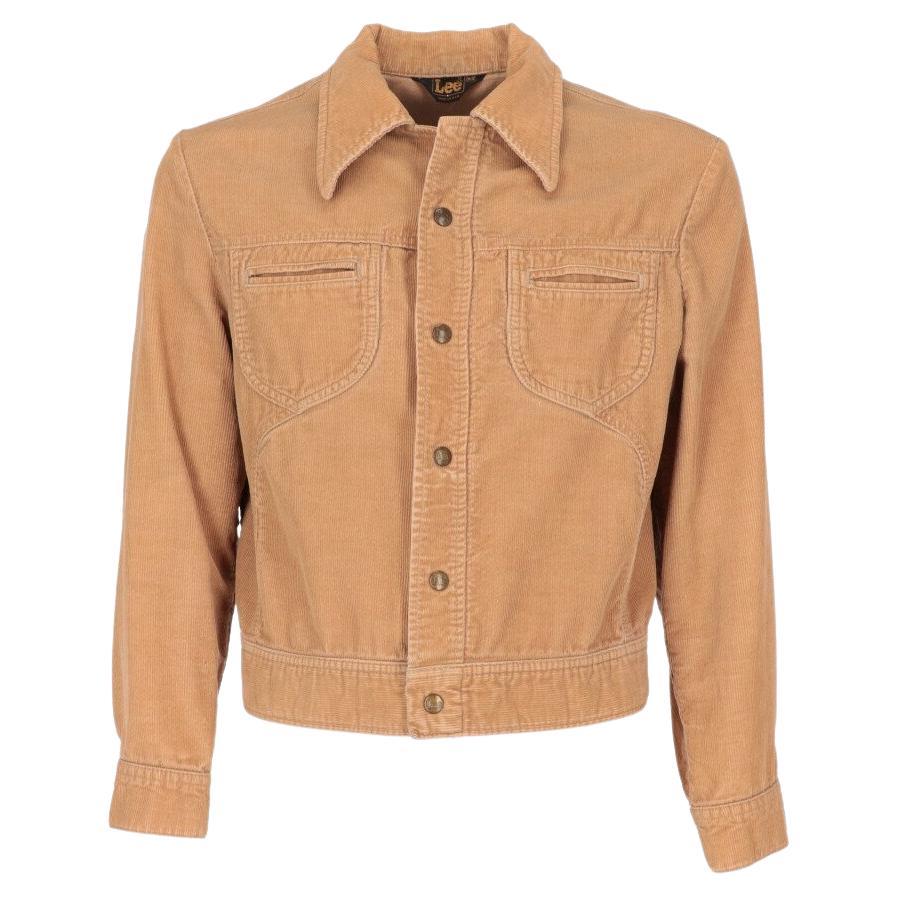 70s Lee Vintage dark beige corduroy lightweight jacket For Sale