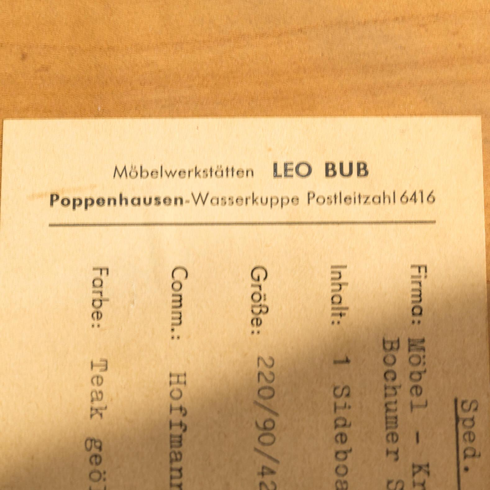 1970s Leo Bub Teak Sideboard for Bub Wertmöbel For Sale 6