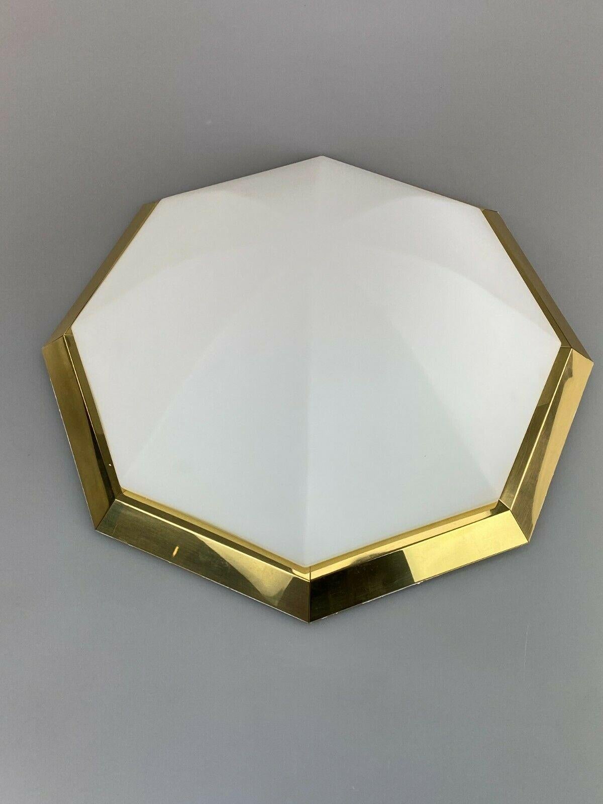 Metal 70s Limburg Glashütte Plafoniere Ceiling Lamp Glass Space Design Lamp For Sale