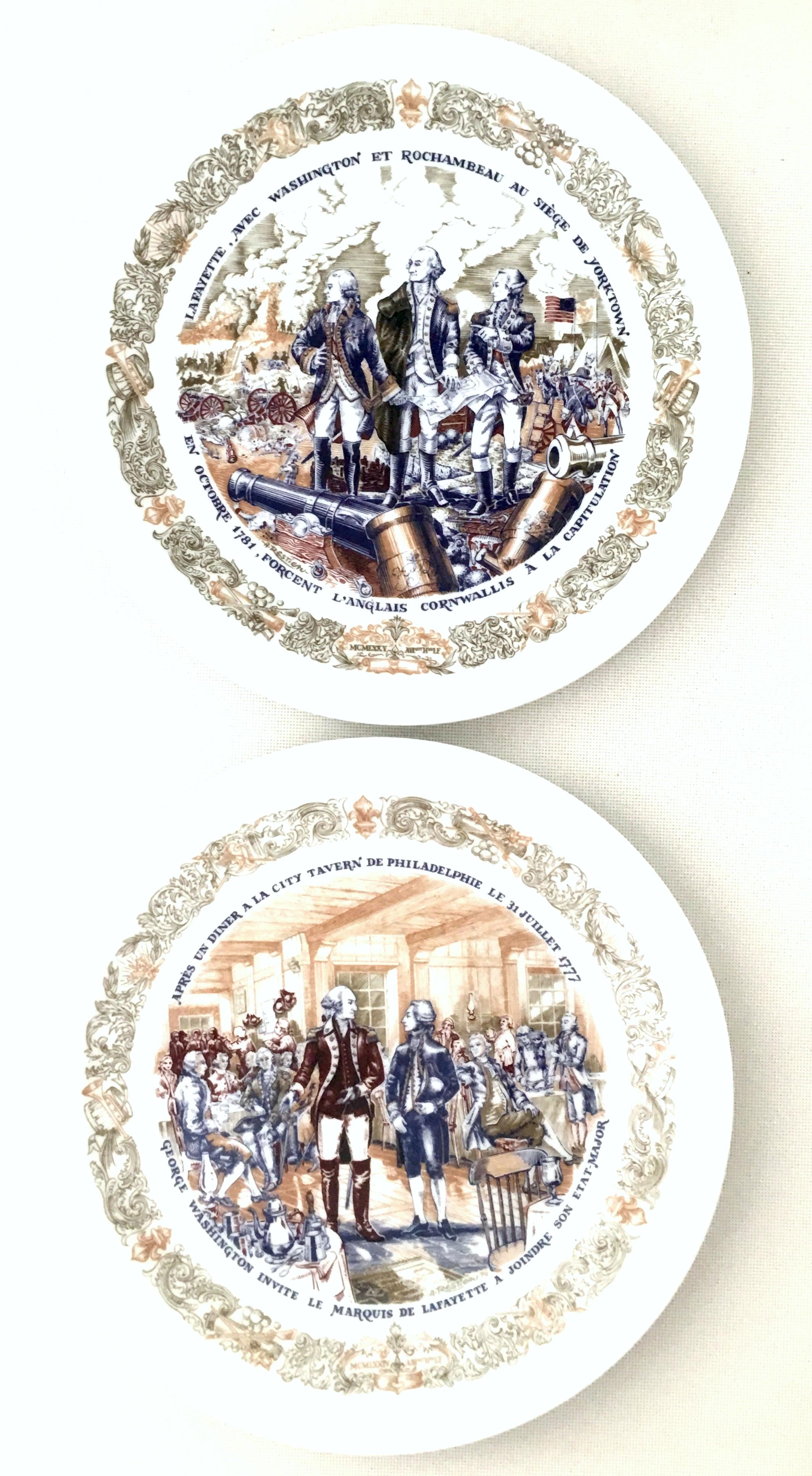 French 1970s Limoges France Set of 6 Bicentennial Limited Edition Salad/Dessert Plates
