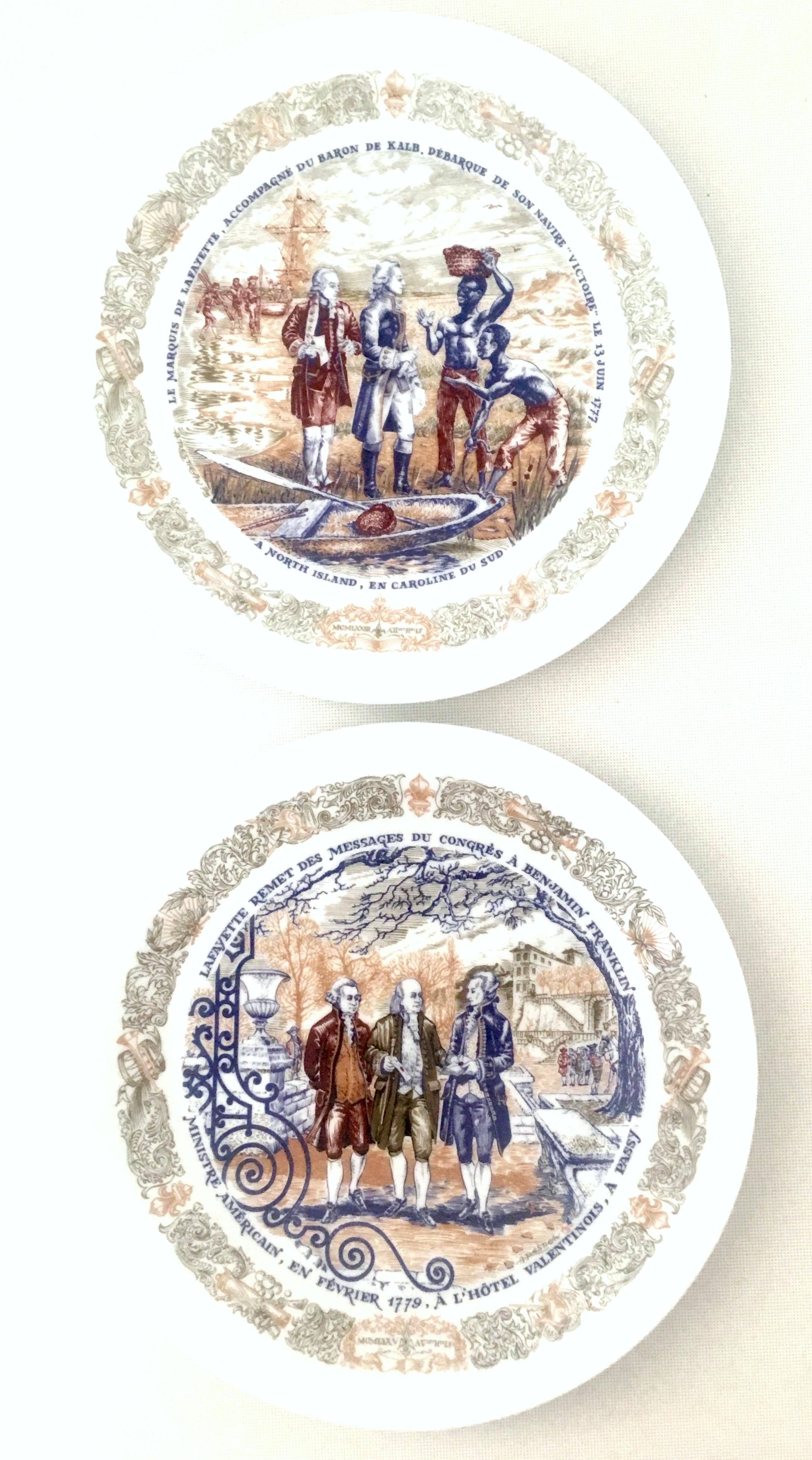 1970s Limoges France Set of 6 Bicentennial Limited Edition Salad/Dessert Plates In Good Condition In West Palm Beach, FL