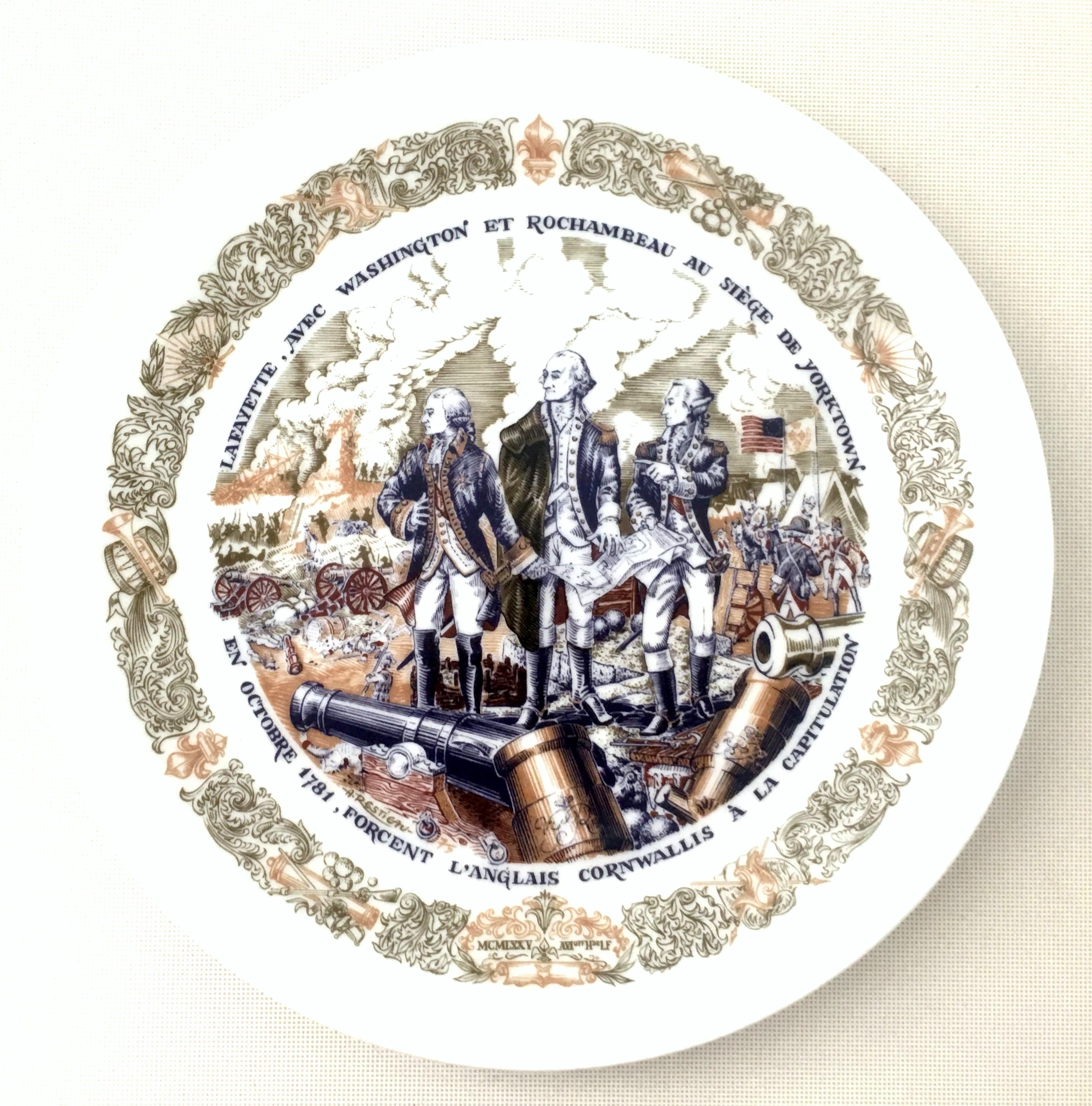 Porcelain 1970s Limoges France Set of 6 Bicentennial Limited Edition Salad/Dessert Plates