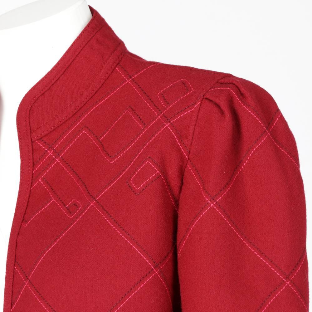 70s Louis Féraud Red Open Jacket 1