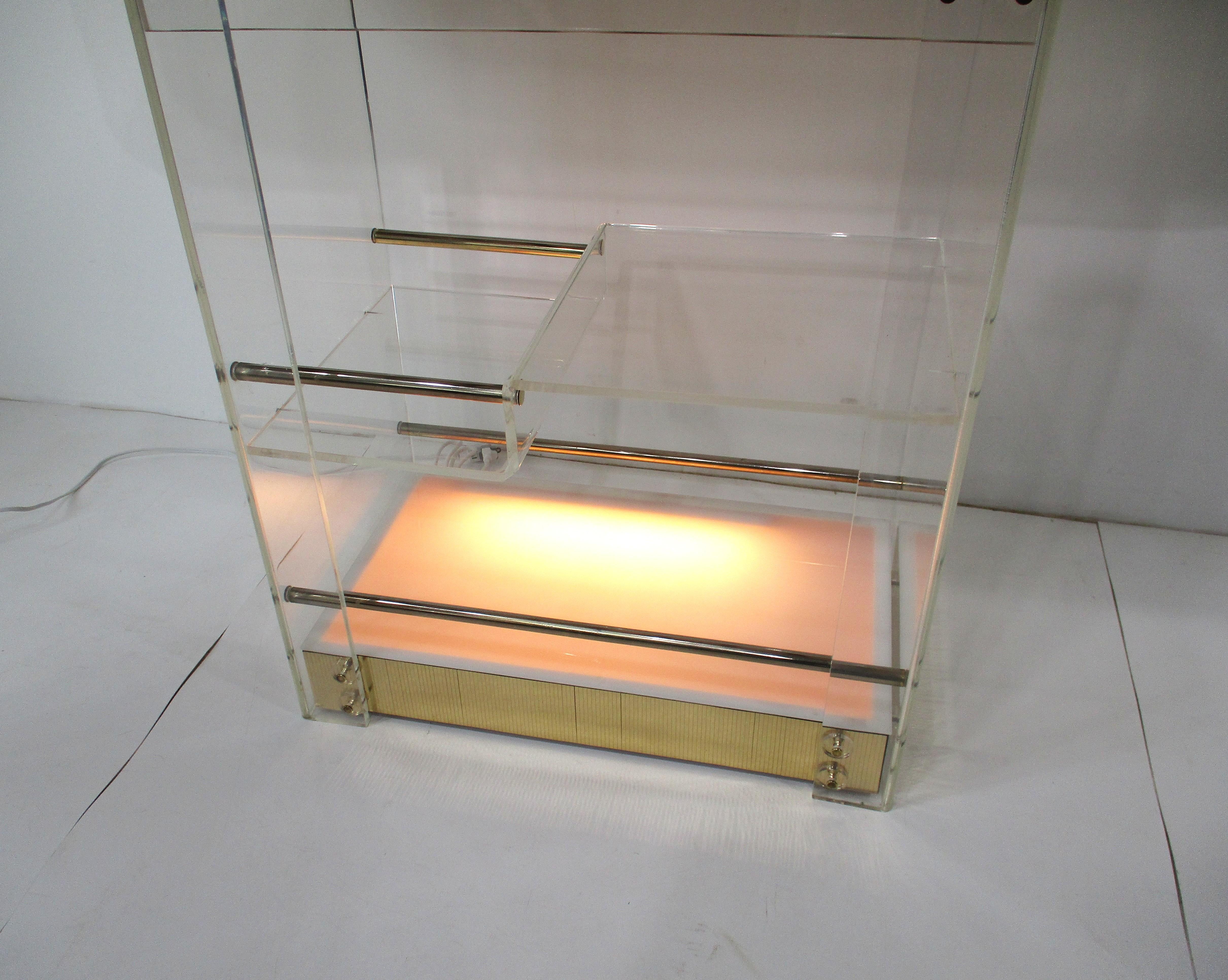 70's Charles Hollis Jones Styled Lucite Bar and Stools by Hill Mfg. For Sale 6