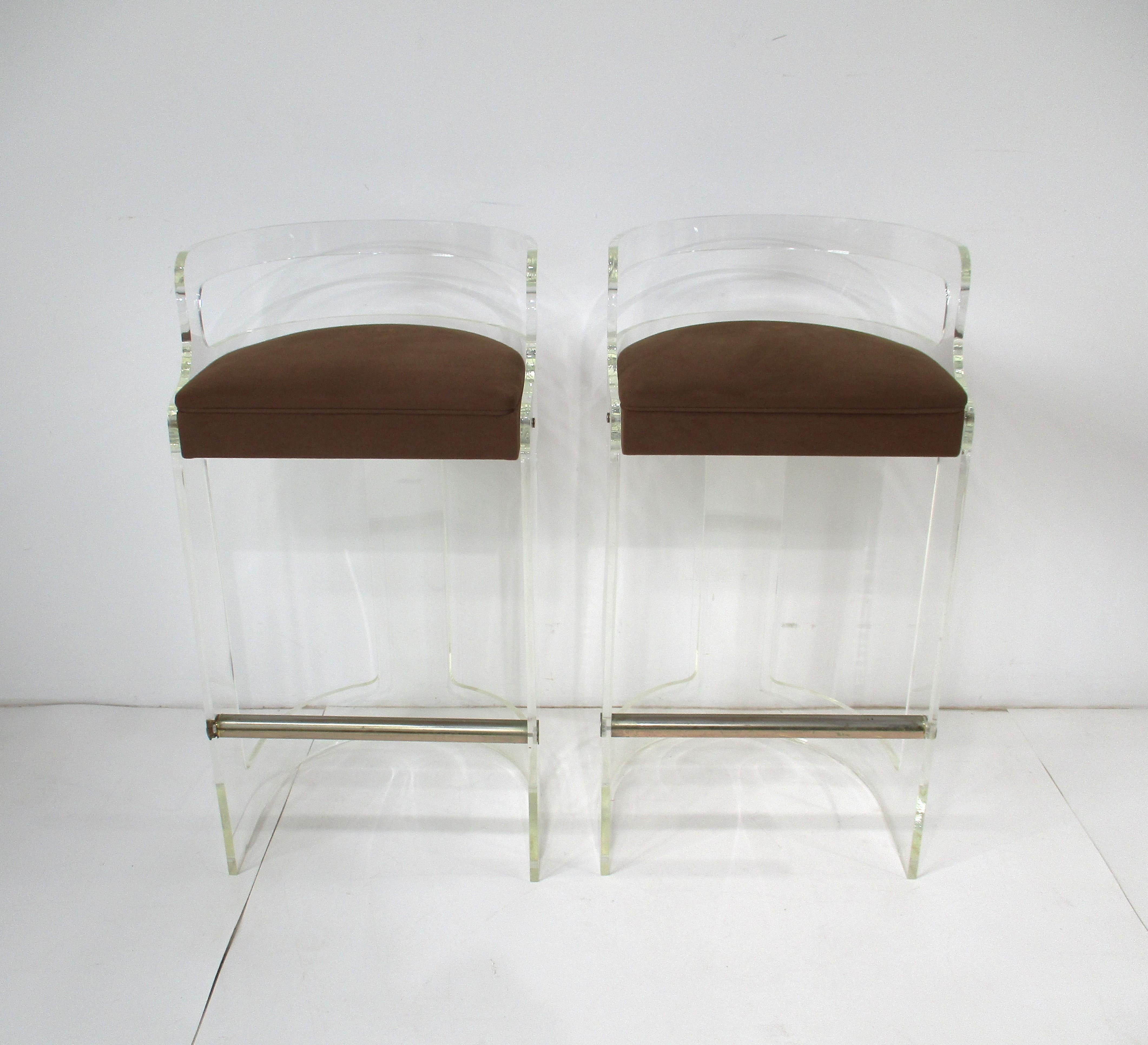 70's Charles Hollis Jones Styled Lucite Bar and Stools by Hill Mfg. For Sale 8