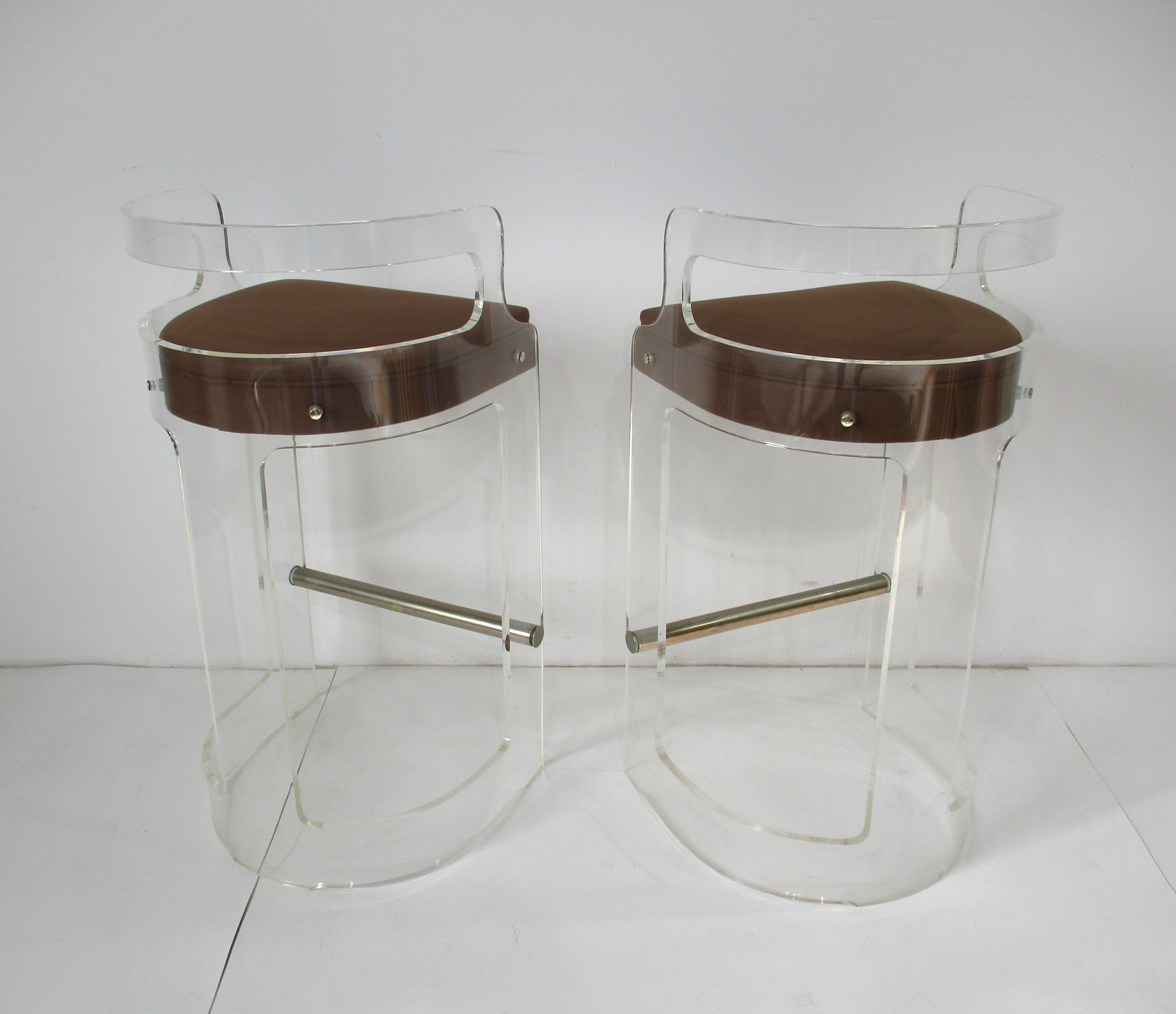70's Charles Hollis Jones Styled Lucite Bar and Stools by Hill Mfg. For Sale 10