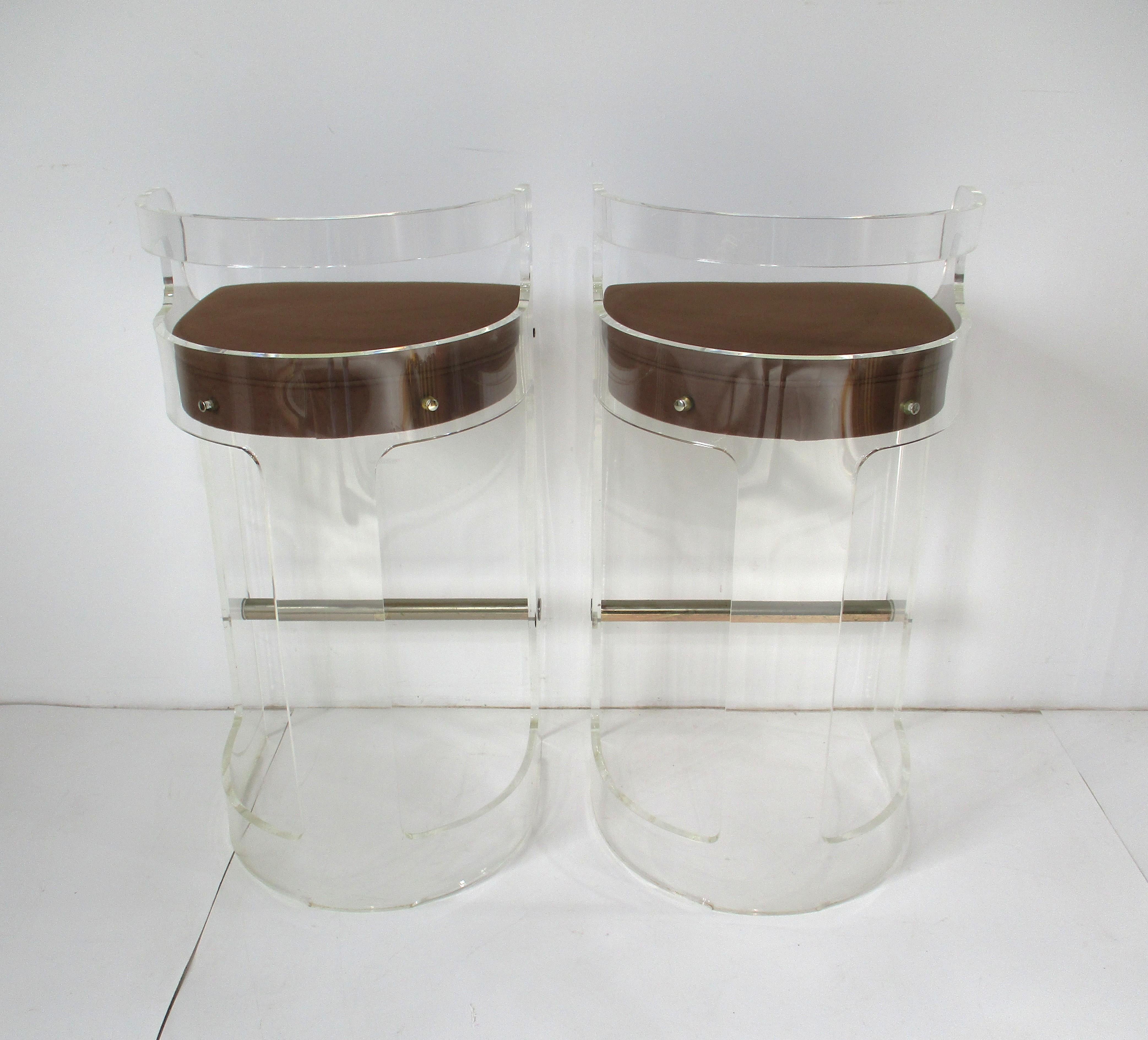 70's Charles Hollis Jones Styled Lucite Bar and Stools by Hill Mfg. For Sale 11