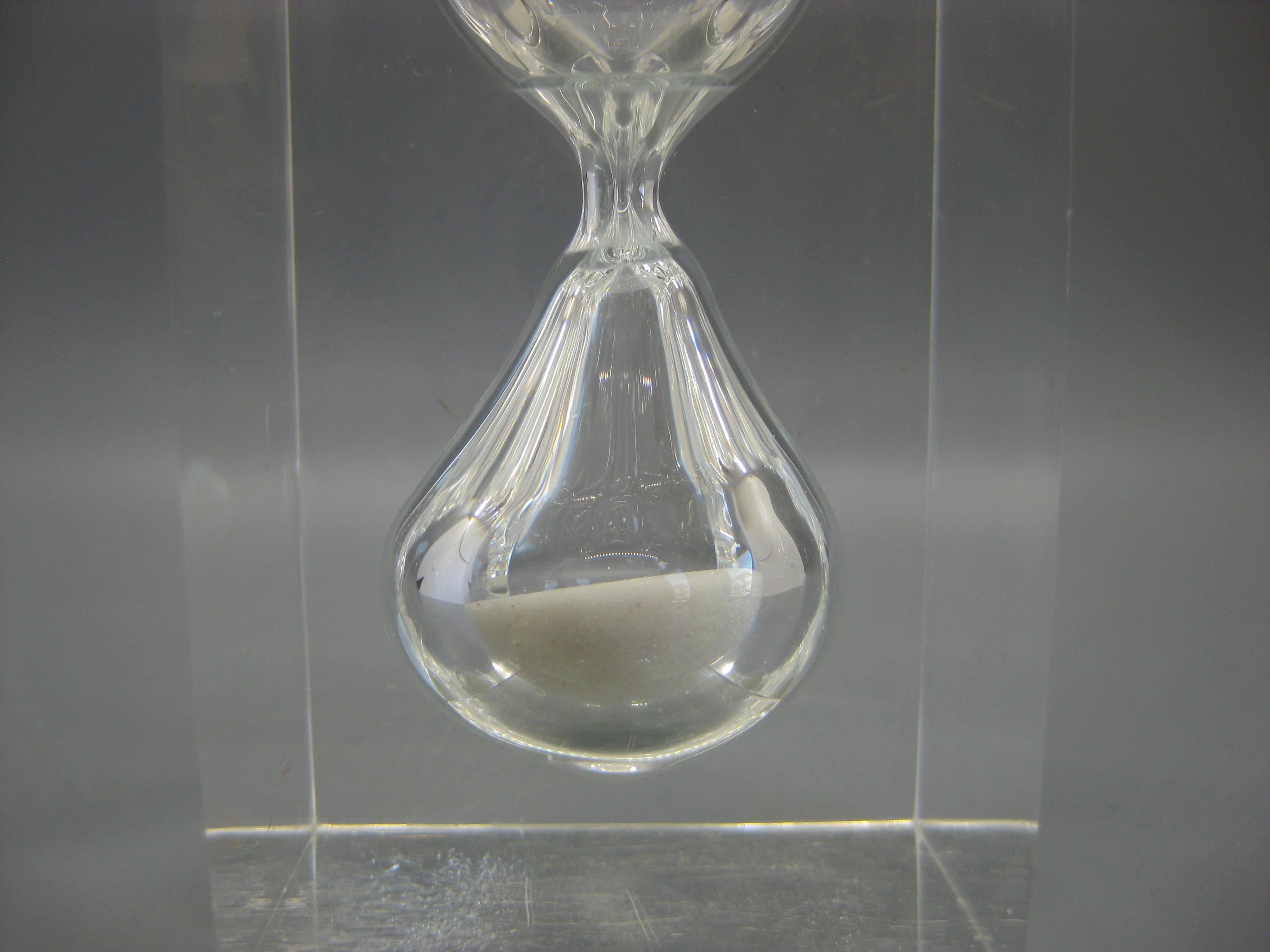 Lucite Hourglass Sand Timer Sculpture in the Manner of Charles Hollis Jones For Sale 6