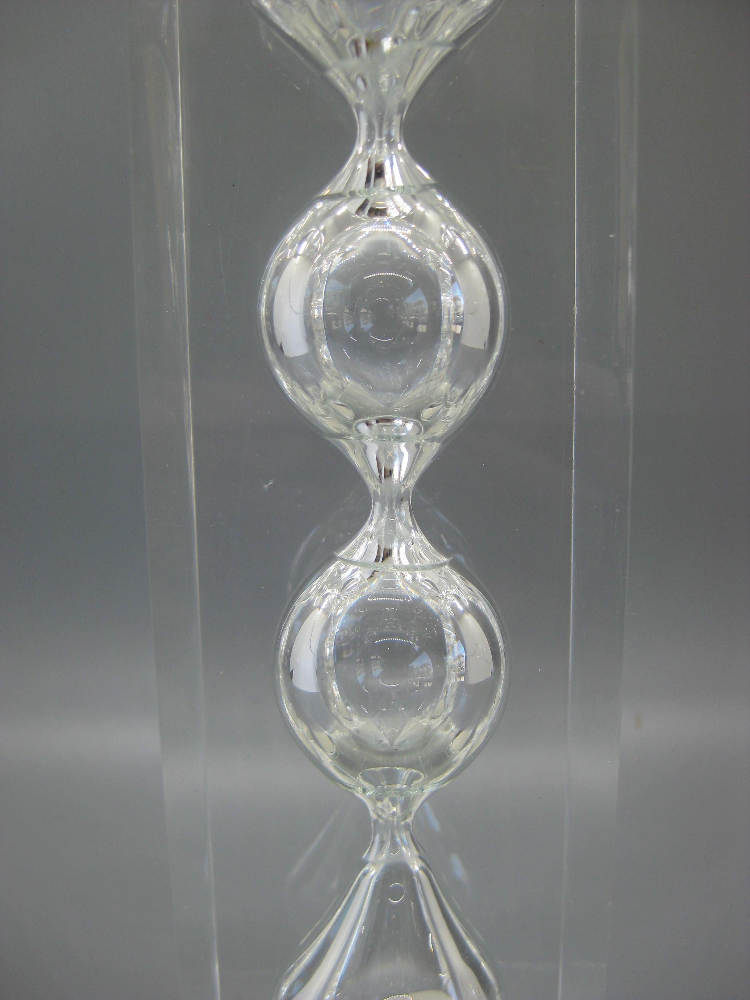 Lucite Hourglass Sand Timer Sculpture in the Manner of Charles Hollis Jones For Sale 7