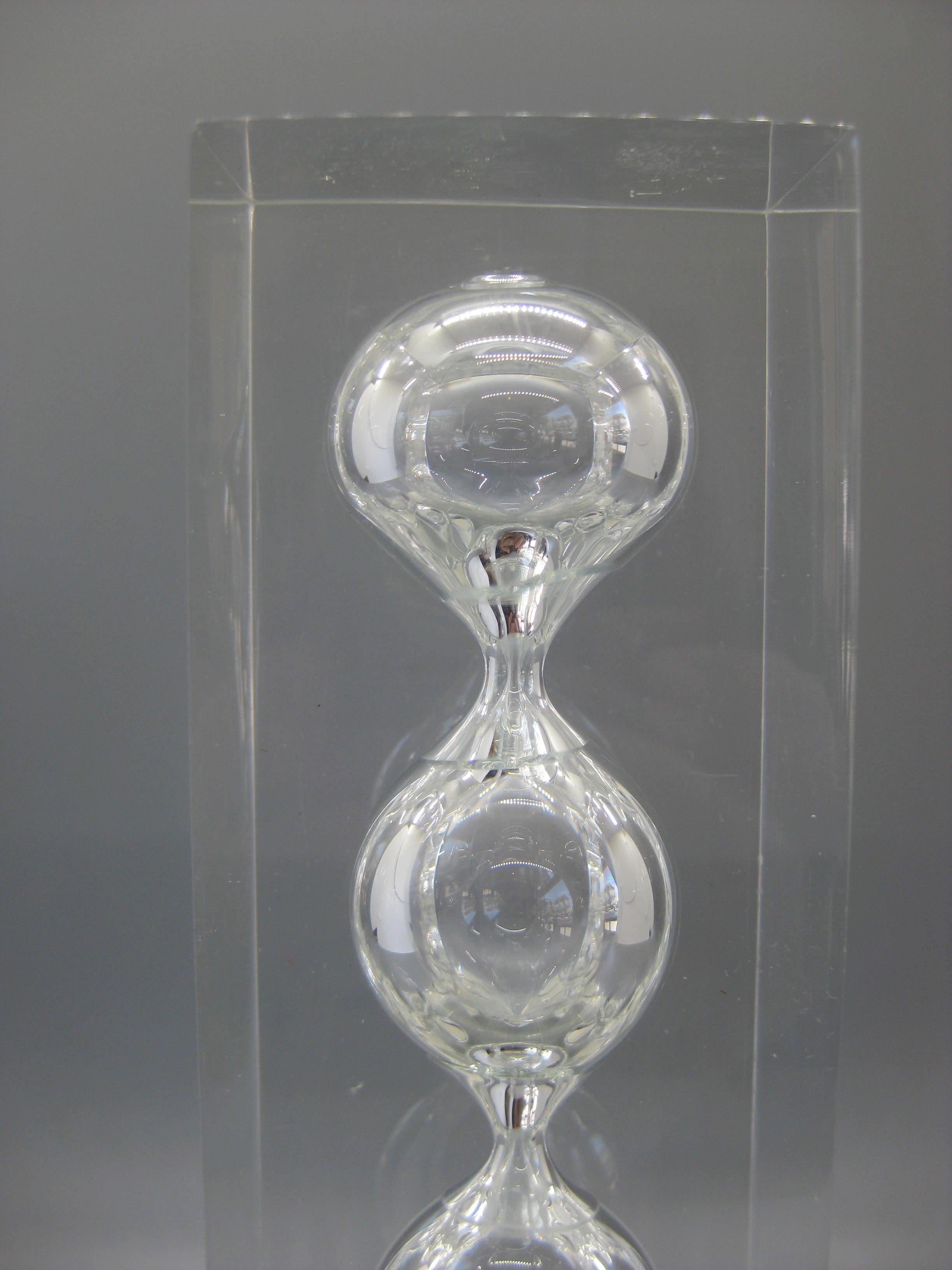 Lucite Hourglass Sand Timer Sculpture in the Manner of Charles Hollis Jones For Sale 8