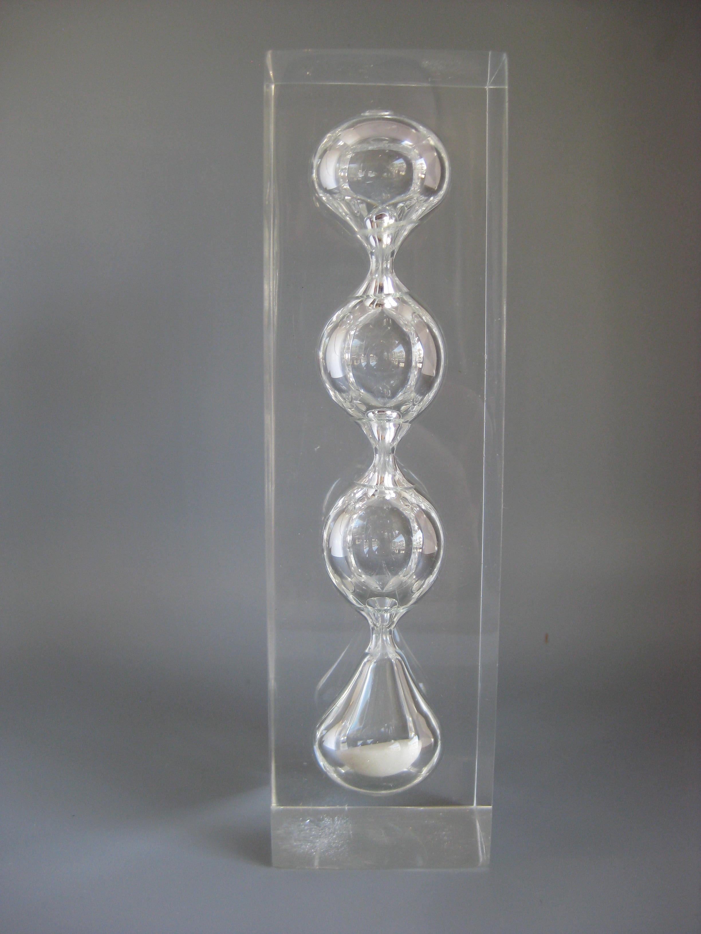 Lucite Hourglass Sand Timer Sculpture in the Manner of Charles Hollis Jones For Sale 10