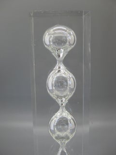 Lucite Hourglass Sand Timer Sculpture in the Manner of Charles Hollis Jones