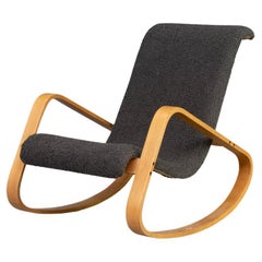 Vintage 70s Luigi Crassevig ‘Dondolo’ Sheepskin Rocking Chair for Crassevig