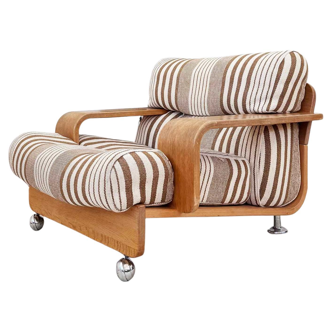 70s Mario Bellini Cassina "Pianura" style Oak Lounge Chair Armchair N. Eilersen