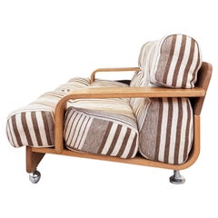 70s Mario Bellini Cassina "Pianura" style Oak Two Seater Sofa Loveseat (2 of 2)