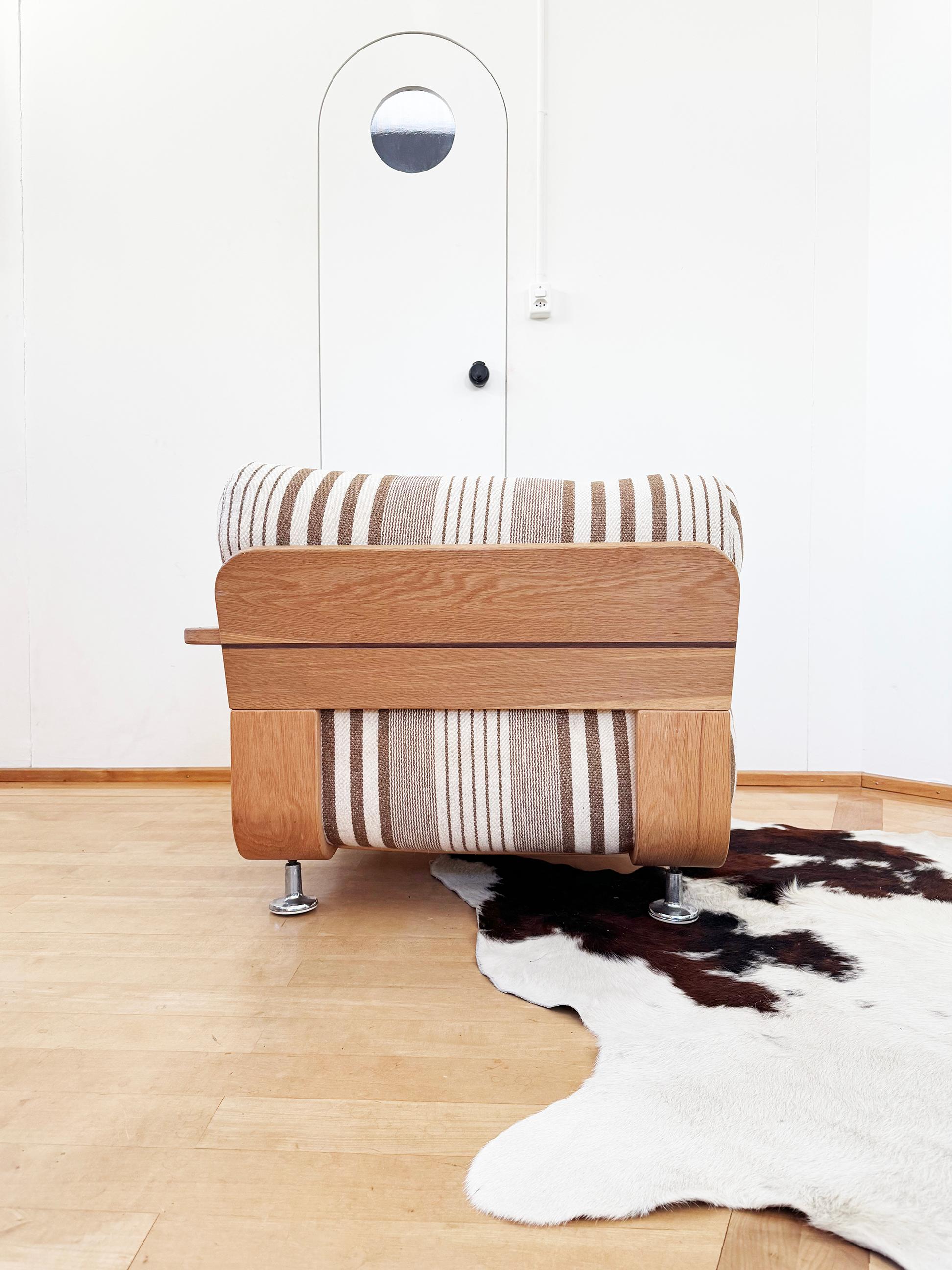 Sofá Loveseat de dos plazas de roble estilo Mario Bellini Cassina 