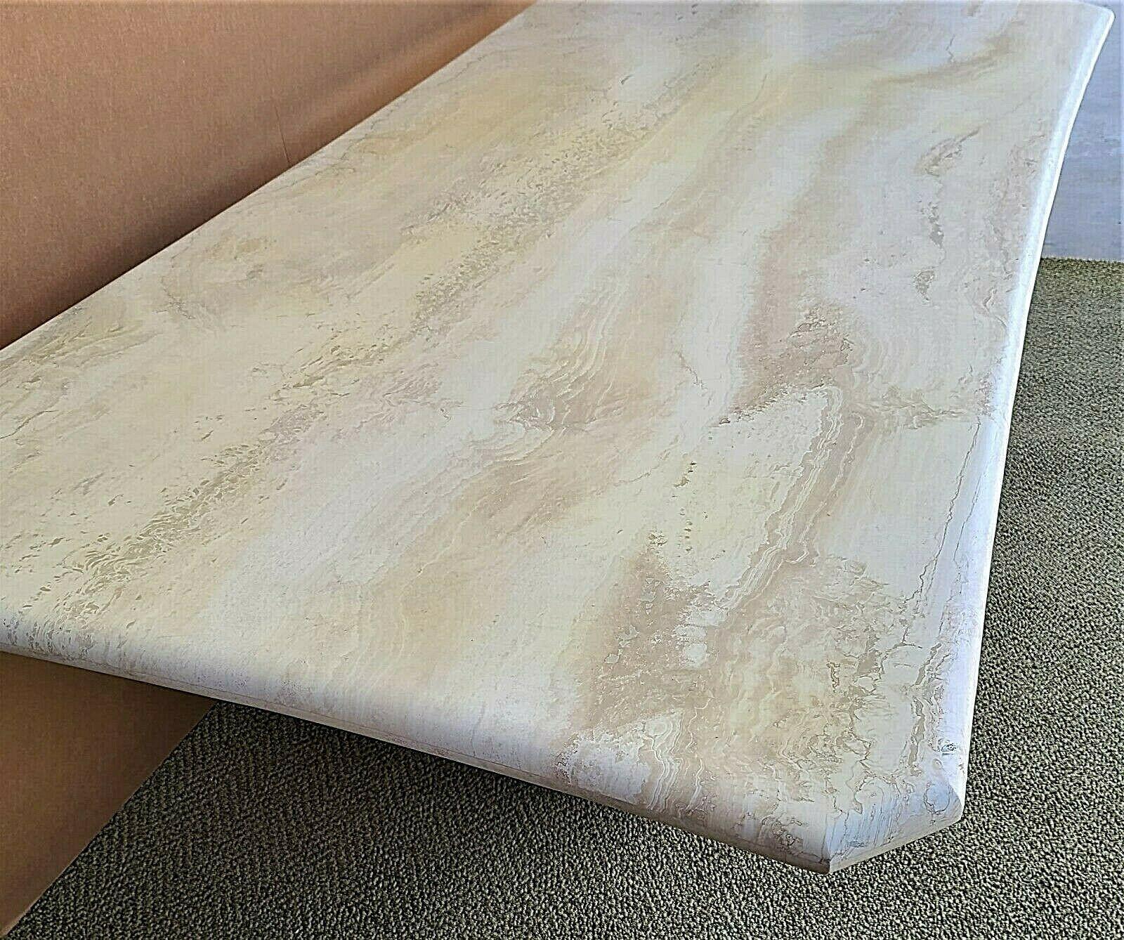 Offering one of our recent palm beach estate fine furniture acquisitions of a 
1970's mcm modern italian sculpted polished travertine marble dining table
seats 8 comfortably.

Approximate measurements in inches
Overall: 29