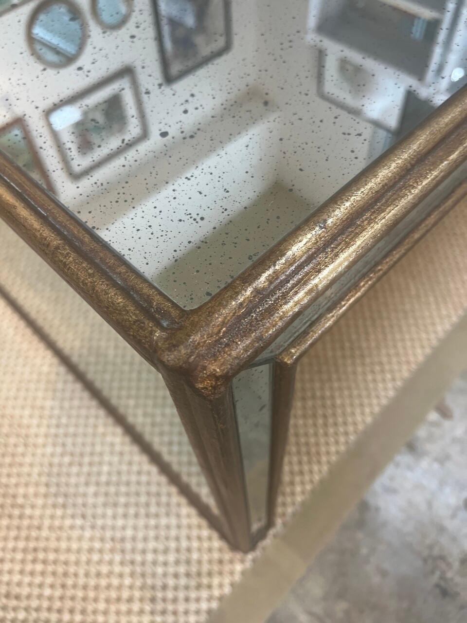 American 70's Mirrored Waterfall Coffee Table For Sale