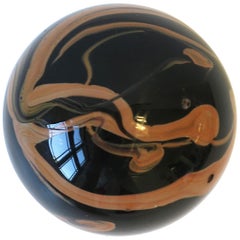Vintage Modern Black Art Glass Paperweight or Decorative Object, circa 1970s