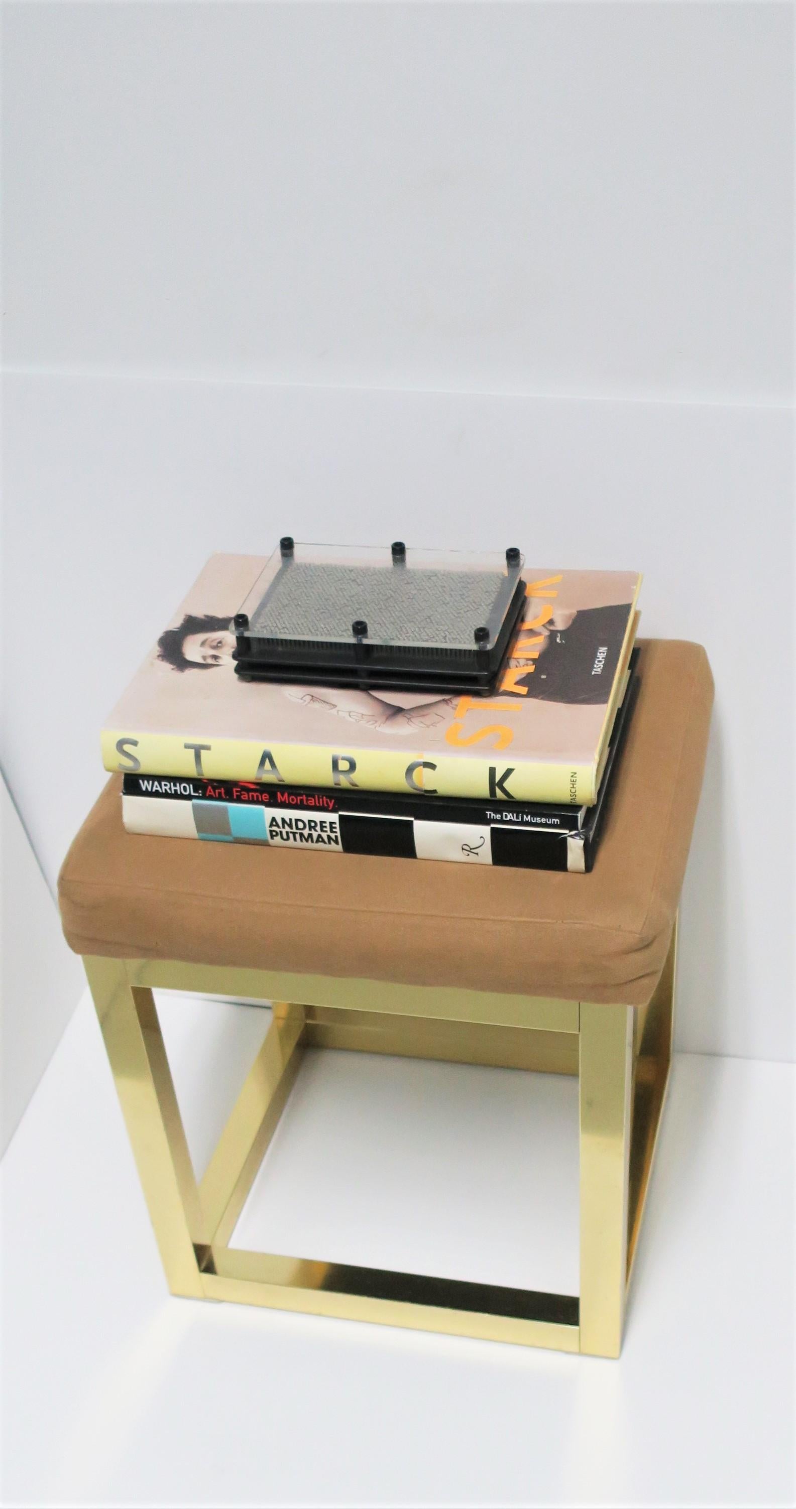 1970s Modern Brass Bench or Stool in the Style of Designer Paul Evans For Sale 2