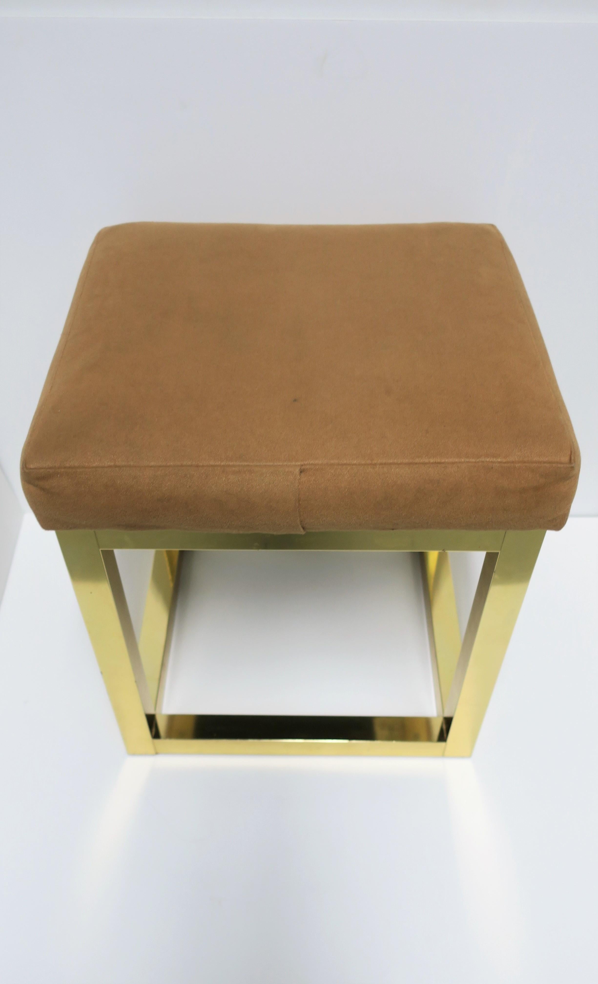 1970s Modern Brass Bench or Stool in the Style of Designer Paul Evans For Sale 5