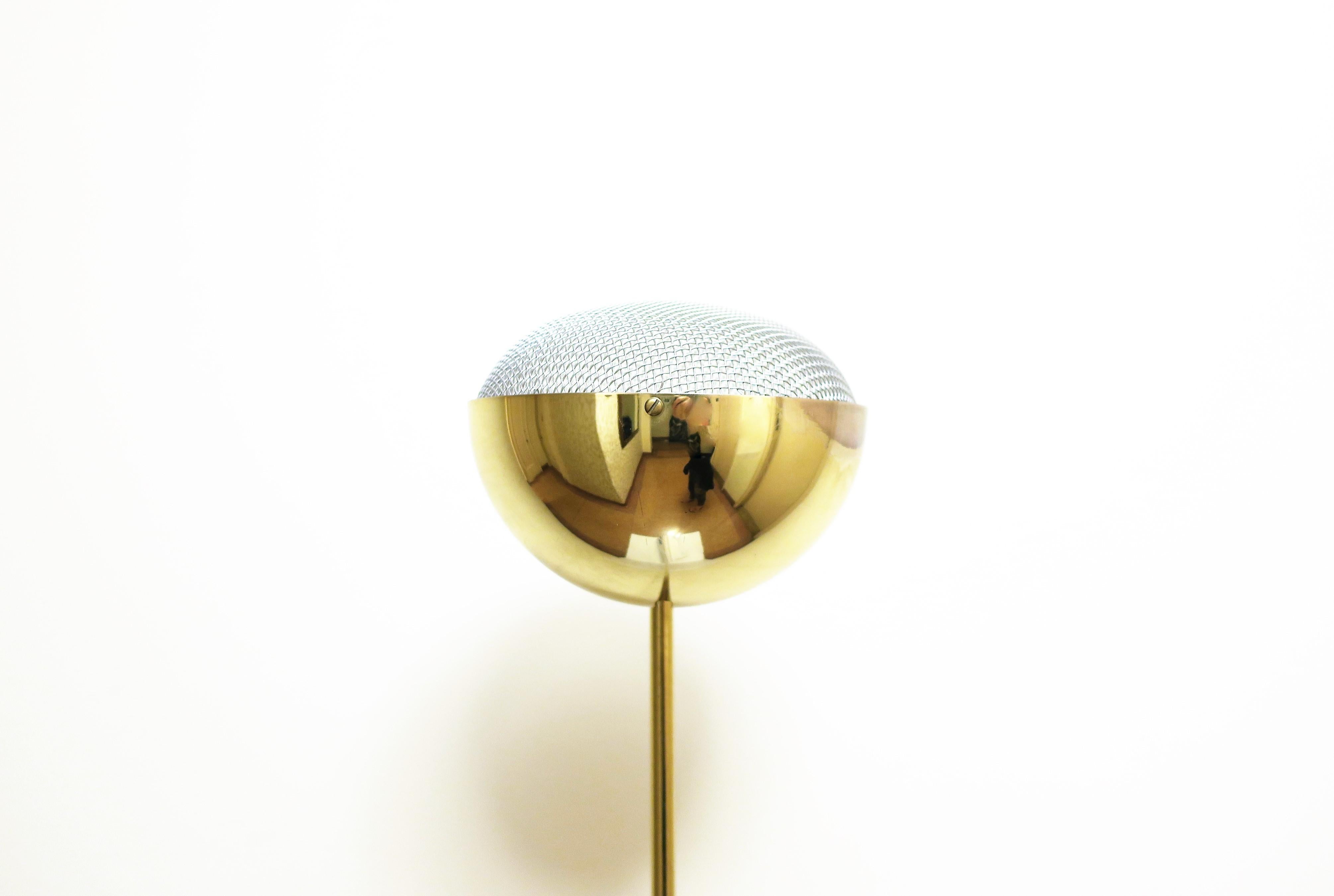 Late 20th Century Modern Brass Plated Floor Lamp, circa 1970s For Sale