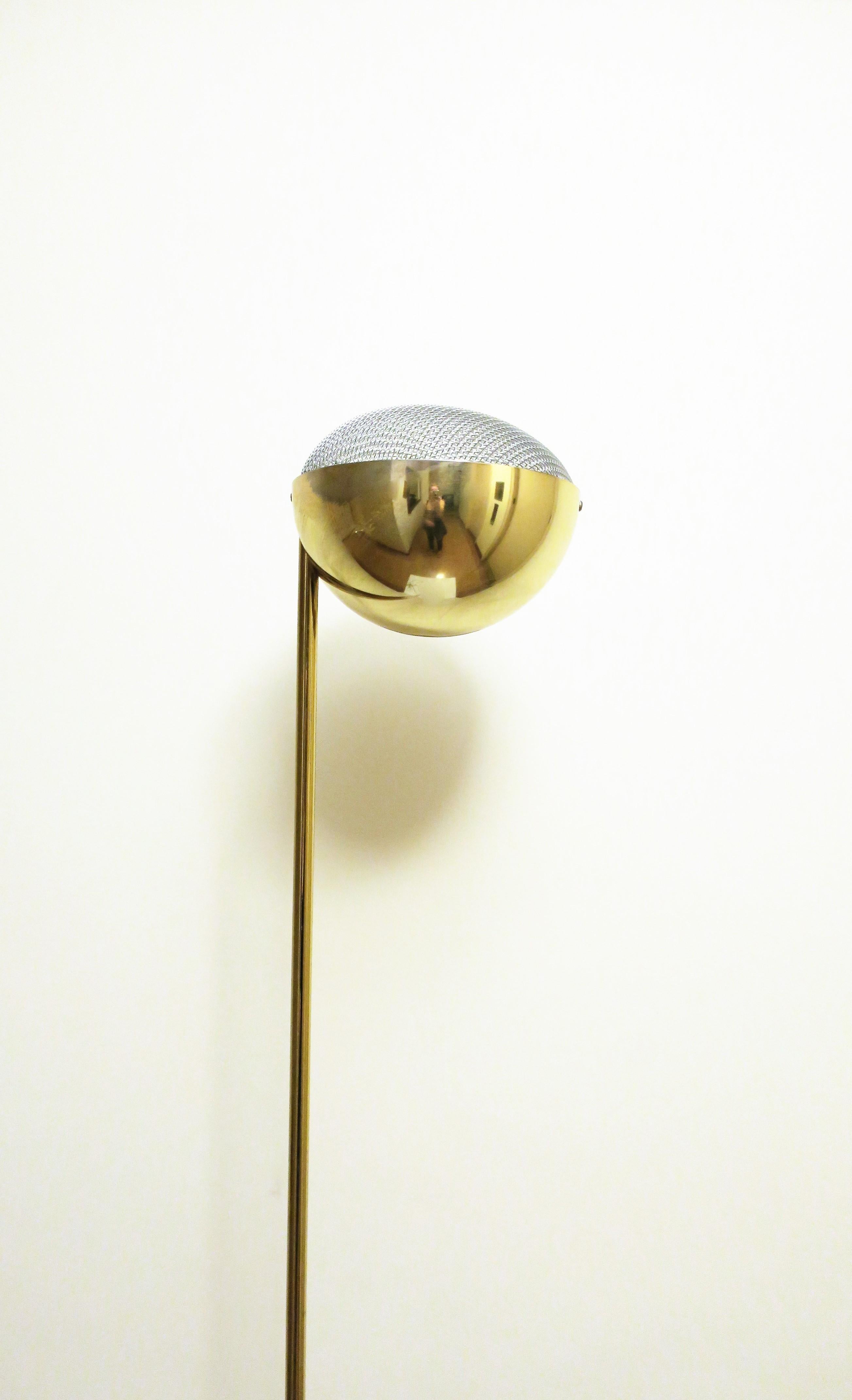Metal Modern Brass Plated Floor Lamp, circa 1970s For Sale